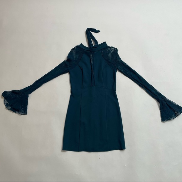 FREE PEOPLE bodycon dress with bell lace sleeves! - Picture 1 of 7